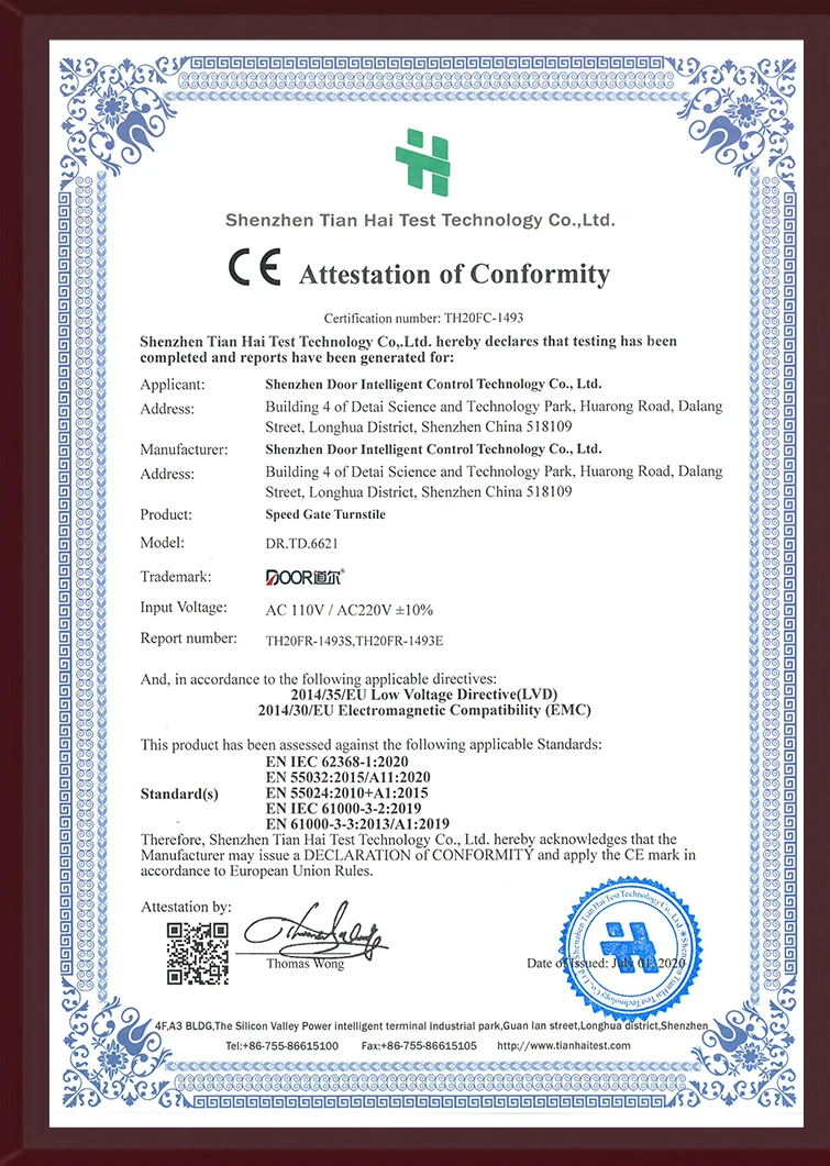 CE证书-DR.TD.6621-2020年